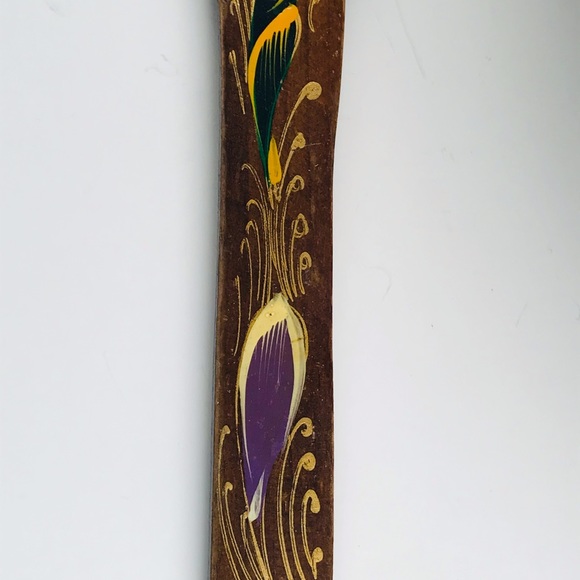 Vintage Lacquer Wood Bowl Handmade Painted Folk Ar - Picture 8 of 12